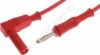 2041-150-RT  Przewód SIL 0,75mm2, 1,5m, wtyk prosty nieosłonięty + wtyk kątowy z tuleją stałą 4mm, czerwony, ELECTRO-PJP, 2041-150R